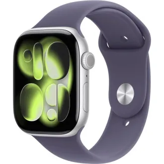 Apple Watch Series 11 GPS 42mm Silver Aluminium Case with Purple Fog Šport Band - S/M Apple Watch Series 11 GPS 42mm Silver Aluminium Case with Purple Fog Šport Band - S/M