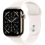 Apple Watch Series 11 GPS + Cellular 42mm Gold Titanium Case with Light Blush Sport Band - S/M
