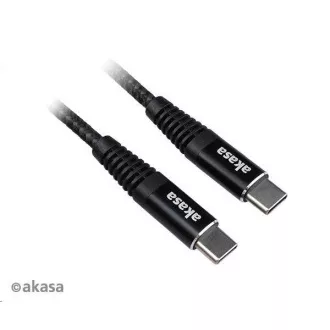 AKASA kábel napájací Type-C na Type-C, 100W, 1m, čierna AKASA kábel napájací Type-C na Type-C, 100W, 1m, čierna