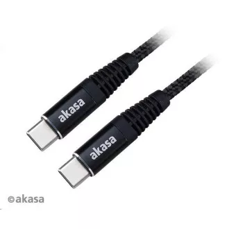 AKASA kábel napájací Type-C na Type-C, 100W, 1m, čierna AKASA kábel napájací Type-C na Type-C, 100W, 1m, čierna