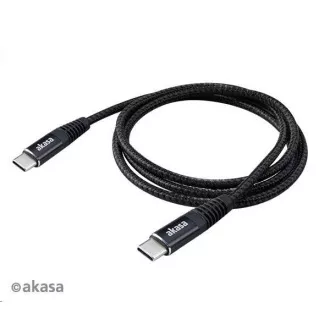 AKASA kábel napájací Type-C na Type-C, 100W, 1m, čierna AKASA kábel napájací Type-C na Type-C, 100W, 1m, čierna