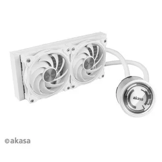 AKASA vodný chladič CPU SOHO 240 Dawn Edition, Dual radiátor kapaliny CPU cooler ARGB LED, White