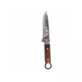 Lovecký nôž so zdobenou čepeľou, 27 cm