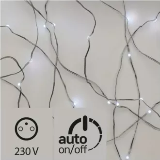 EMOS ZY1427T 100LED vianočná reťaz medený nano, studená biela, časovač