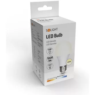 Solight LED žiarovka, klasický tvar, 12W, E27, 4000K, 270 °, 1020lm Solight LED žiarovka, klasický tvar, 12W, E27, 4000K, 270 °, 1020lm