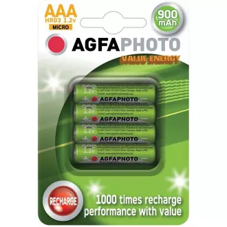 AgfaPhoto nabíjací NiMH batéria AAA, 900mAh, blister 4ks