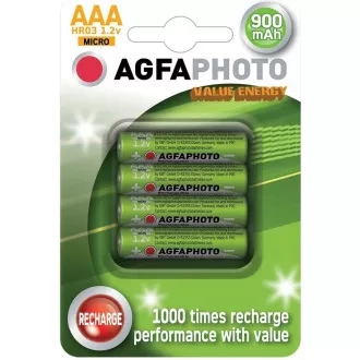 AgfaPhoto nabíjací NiMH batéria AAA, 900mAh, blister 4ks