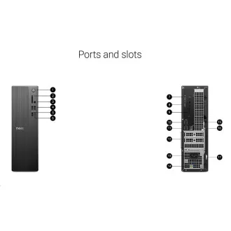DELL PC Slim ECS1250/180W/I5-14400/16GB/512GB SSD/Intel UHD/WLAN/Kb/Mouse/W11 Pro/3Y PS NBD