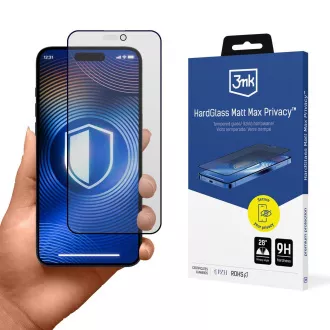 3mk tvrdené sklo HardGlass Matt Max Privacy pre Apple iPhone 15 Pre Max