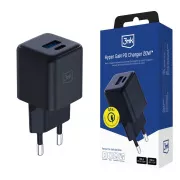 3mk sieťová nabíjačka Hyper GaN Charger 20W, čierna