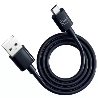 3mk dátový kábel - Hyper Cable A to Micro 1.2m 5V 2, 4A, čierna