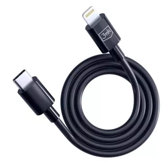 3mk dátový kábel - Hyper Cable C to Lightning 20W 1.2m, čierna