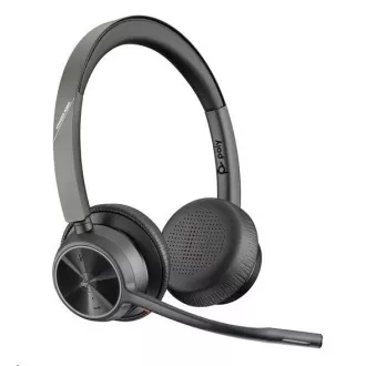 Poly Voyager 4320 MS Teams bezdrôtová náhlavná súprava, BT700 USB-C adaptér, stereo, nabíjací stojan