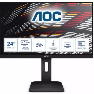 AOC MT IPS LCD WLED 23, 8" 24P1 - IPS panel, 1920x1080, 250cd/m, 5ms, D-Sub, DVI, HDMI, DP, USB, repro, pivot
