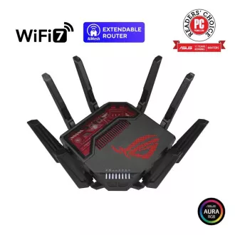 ASUS Herný Router ROG Rapture GT-BE19000, 3-pásmový WiFi7 Router, 2x WAN, 4x LAN, AiMesh ASUS Herný Router ROG Rapture GT-BE19000, 3-pásmový WiFi7 Router, 2x WAN, 4x LAN, AiMesh