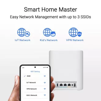 ASUS ZenWifi BT10 3-pack, WiFi7 Extendable Router, AiMesh, 2x WAN/LAN, 1x LAN, 1x 3.0 ASUS ZenWifi BT10 3-pack, WiFi7 Extendable Router, AiMesh, 2x WAN/LAN, 1x LAN, 1x 3.0