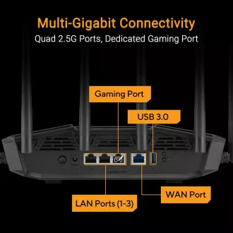 ASUS Herný Router TUF-BE9400 3-pásmový WiFi7 Router, 1x WAN, 3x LAN, AiMesh ASUS Herný Router TUF-BE9400 3-pásmový WiFi7 Router, 1x WAN, 3x LAN, AiMesh
