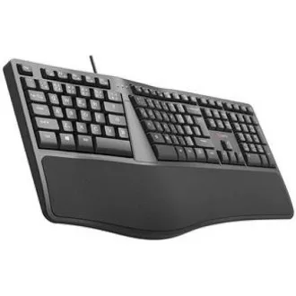 C-TECH Klávesnica KB-113E USB, ERGO, čierna, SK/SK C-TECH Klávesnica KB-113E USB, ERGO, čierna, SK/SK