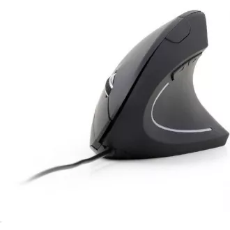 GEMBIRD myš MUSW-ERGO-01, vertikálna, bezdrôtová, USB receiver, čierna