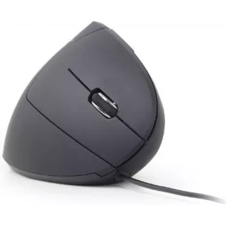 GEMBIRD myš MUSW-ERGO-01, vertikálna, bezdrôtová, USB receiver, čierna