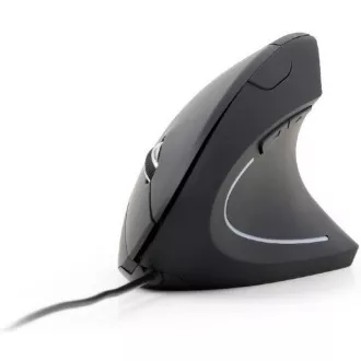 GEMBIRD myš MUSW-ERGO-01, vertikálna, bezdrôtová, USB receiver, čierna