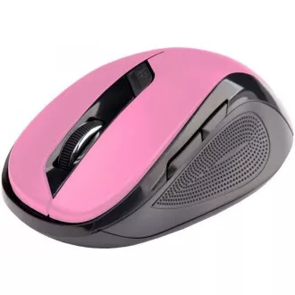 C-TECH myš WLM-02, čierno-ružová, bezdrôtová, 1600DPI, 6 tlačidiel, USB nano receiver