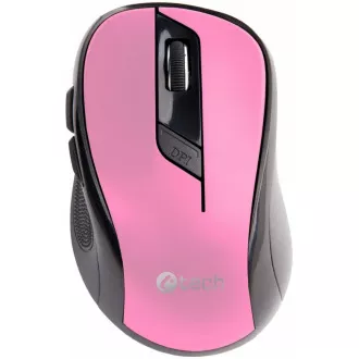 C-TECH myš WLM-02, čierno-ružová, bezdrôtová, 1600DPI, 6 tlačidiel, USB nano receiver