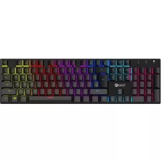 C-TECH mechanická klávesnica Morpheus, casual gaming, CZ/SK, červené spínače, RGB podsvietenie, USB