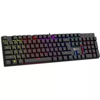 C-TECH mechanická klávesnica Morpheus, casual gaming, CZ/SK, červené spínače, RGB podsvietenie, USB