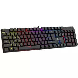 C-TECH mechanická klávesnica Morpheus, casual gaming, CZ/SK, červené spínače, RGB podsvietenie, USB
