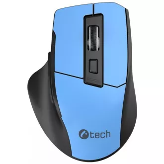 C-TECH myš Ergo WLM-05, bezdrôtová, 1600DPI, 6 tlačidiel, USB nano receiver, modrá
