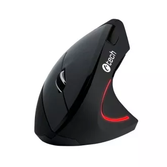C-TECH myš VEM-09C, vertikálna, 6 tlačidiel, čierna, USB