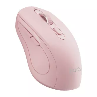 C-TECH myš Dual mode WLM-12PK, bezdrôtová, 1600DPI, 6 tlačidiel, ružová, USB nano receiver