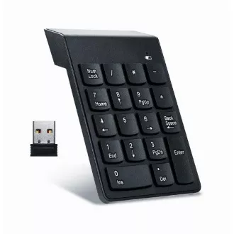GEMBIRD numerická klávesnica KPD-W-02, bezdrôtová 2.4GHz, čierna GEMBIRD numerická klávesnica KPD-W-02, bezdrôtová 2.4GHz, čierna
