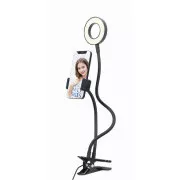 GEMBIRD selfie kampička LED krúžok s držiakom telefónu, USB