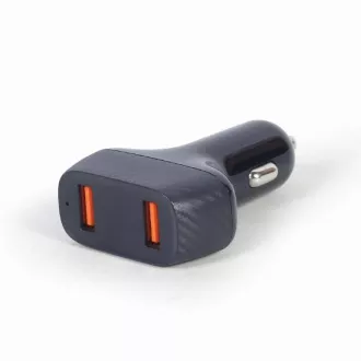 GEMBIRD Nabíjačka do auta, 2x USB, rýchlo-nabíjačka, QC3.0, 36 W, čierna