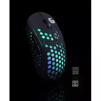 GEMBIRD myš RAGNAR WRX500, čierna, bezdrôtová, podsvietená, 1600DPI, USB nano receiver