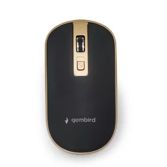 GEMBIRD myš MUSW-4B-06, čierno-zlatá, bezdrôtová, USB nano receiver