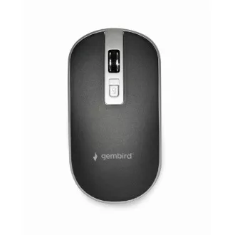 GEMBIRD myš MUSW-4B-06, čierno-strieborná, bezdrôtová, USB nano receiver