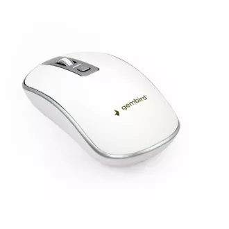GEMBIRD myš MUSW-4B-06, bielo-strieborná, bezdrôtová, USB nano receiver