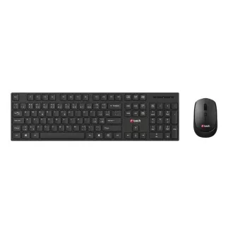C-TECH klávesnica s myšou WLKMC-03, Bezdrôtový set 2.4GHz, CZ, Čierna