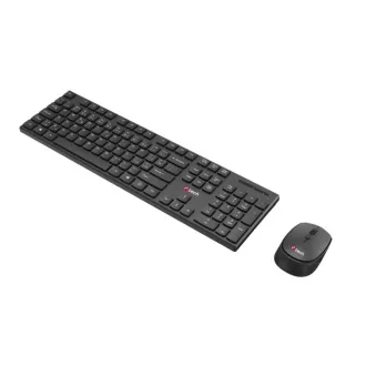 C-TECH klávesnica s myšou WLKMC-03, Bezdrôtový set 2.4GHz, CZ, Čierna
