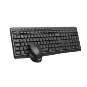 C-TECH klávesnica s myšou WLKMC-04, Bezdrôtový set 2.4GHz, CZ, Čierna