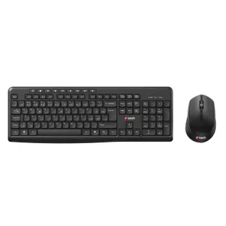 C-TECH klávesnica s myšou WLKMC-04, Bezdrôtový set 2.4GHz, CZ, Čierna