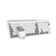 C-TECH klávesnica s myšou WLKMC-05W, Bezdrôtový set 2.4GHz, CZ, Biela