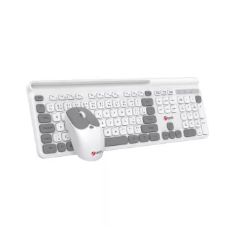 C-TECH klávesnica s myšou WLKMC-05W, Bezdrôtový set 2.4GHz, CZ, Biela