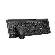 C-TECH klávesnica s myšou WLKMC-05B, Bezdrôtový set 2.4GHz, CZ, Čierna