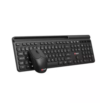 C-TECH klávesnica s myšou WLKMC-05B, Bezdrôtový set 2.4GHz, CZ, Čierna