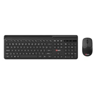 C-TECH klávesnica s myšou WLKMC-05B, Bezdrôtový set 2.4GHz, CZ, Čierna