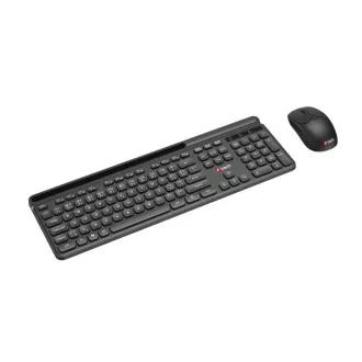C-TECH klávesnica s myšou WLKMC-05B, Bezdrôtový set 2.4GHz, CZ, Čierna